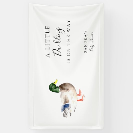Duck Mallard Baby shower Custom Welkom Spandoek (Verticaal)