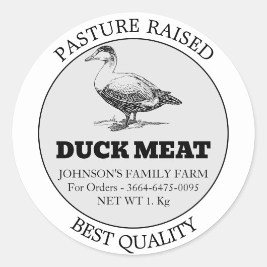 Duck Meat Custom Label Sticker (Voorkant)