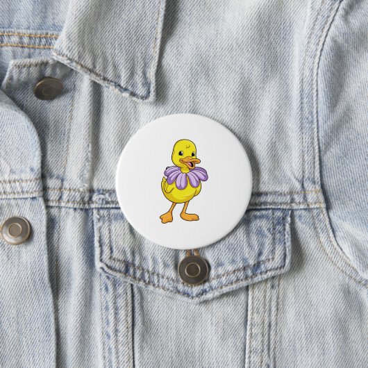 Duck met Daisy Ronde Button 7,6 Cm (In situ)