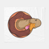 Duck met Donut Fleece Deken (Voorkant (Horizontaal))