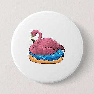 Duck met Donut Ronde Button 7,6 Cm