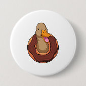 Duck met Donut Ronde Button 7,6 Cm (Voorkant)