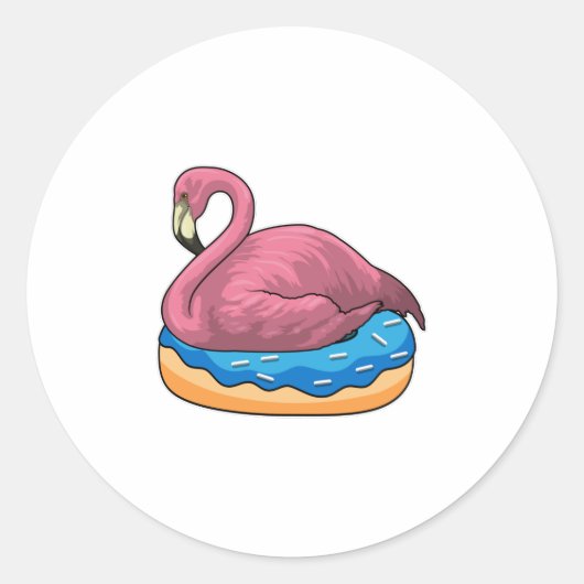 Duck met Donut Ronde Sticker (Voorkant)
