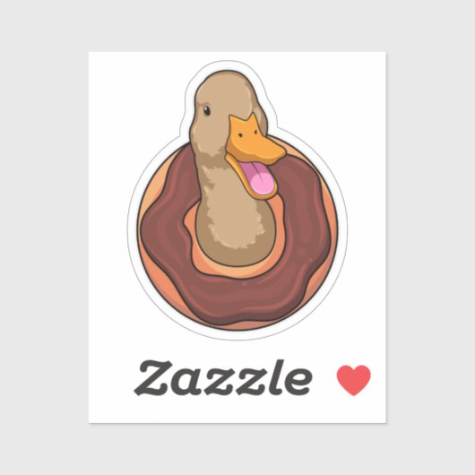 Duck met Donut Sticker (Vel)