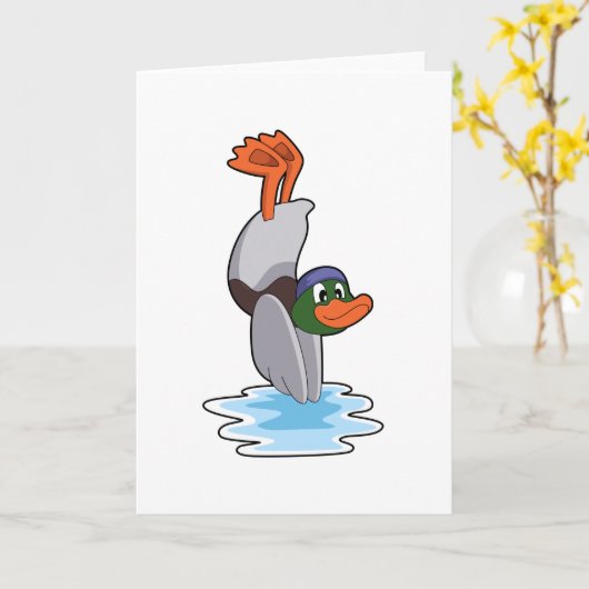 Duck met Handstand in Water.PNG Kaart (Gele Bloem)