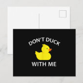 Duck met me, grappige Rubber Duck Aankondigingskaart (Voorkant / Achterkant)