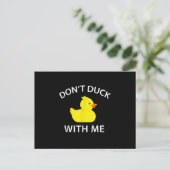 Duck met me, grappige Rubber Duck Aankondigingskaart (Staand voorkant)