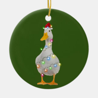 Duck met Petten kerstmis Keramisch Ornament