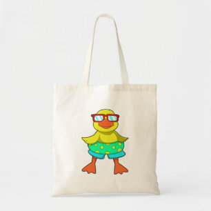 Duck met Swim-ring en zonnebril Tote Bag