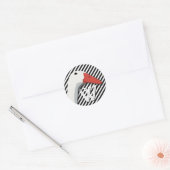 Duck Monogram Black en White Pinstripes Pattern Ronde Sticker (Envelop)