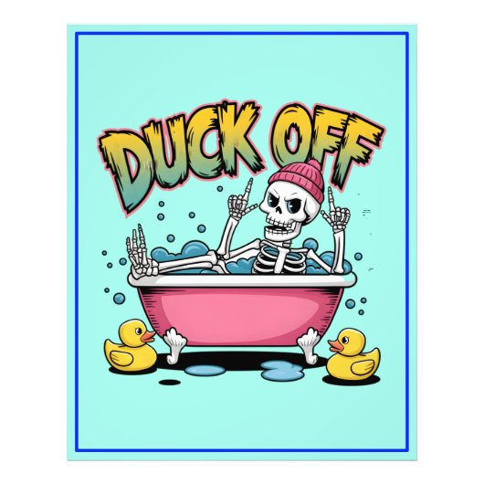 Duck Off Funny Skeleton Design-61161 Framed Art Foto Afdruk (Voorkant)