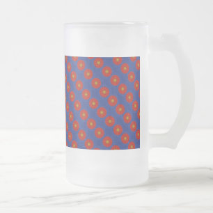 Duck on blue met red kaleidoscoop matglas bierpul
