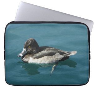 Duck on Water Black White Ring Neck Lake Animal Laptop Sleeve