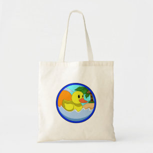 Duck op Beach met Palm-bomen.PNG Tote Bag