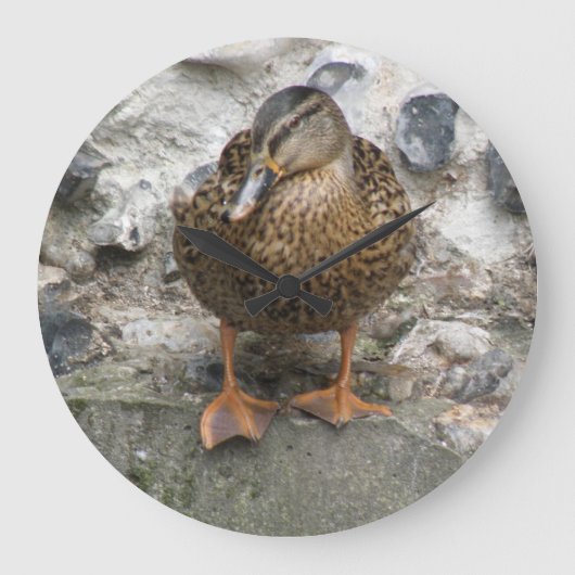 Duck op Wall Clock Grote Klok (Voorkant)