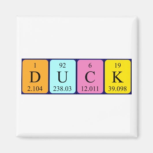 Duck periodieke lijstnaam magnet magneet (Voorkant)