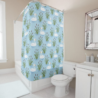 Duck Pond Pattern Shower Curtain Douchegordijn