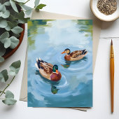 Duck Pond Waterverf Painted Briefkaart