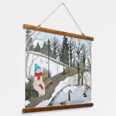 Duck Pond - Winter Hangend Wandkleed (Gebogen)