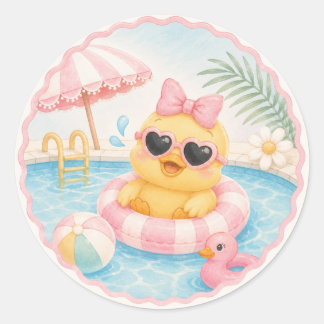 Duck Pool Party Stickers | Roze Verjaardag in de Z