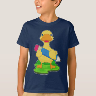 Duck pupil potlood school t-shirt