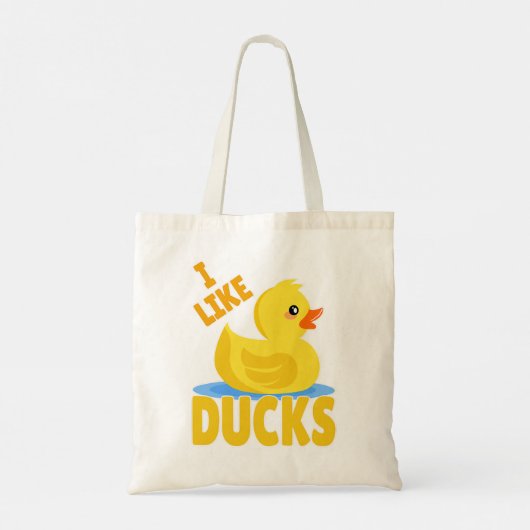 Duck Quack Yellow rubbereend squeaker duck I like Tote Bag (Achterkant)