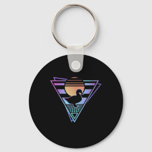 Duck Retro 80s EDM Synthwave Gift T-Shirt Sleutelhanger