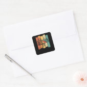 Duck Retro Vierkante Sticker (Envelop)