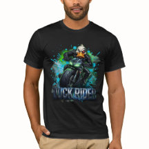 Duck Rider 3D Cyber Duck Motorfiets T-Shirt