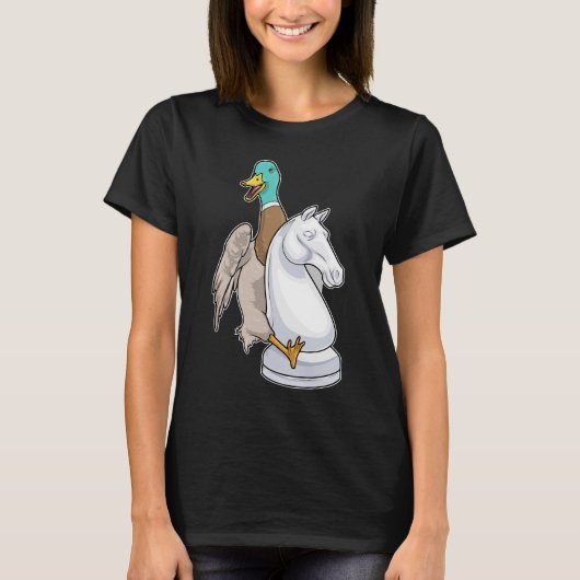 Duck Schaakstuk Knight Chess T-shirt (Voorkant)