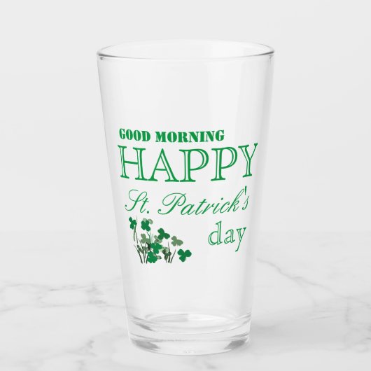 Duck Shamrock Happy Go Lucky St Patrick's Day Glas (Voorkant)