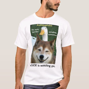 Duck Shiba Inu Dog Anatidaephobia Foto Funny Doge T-shirt