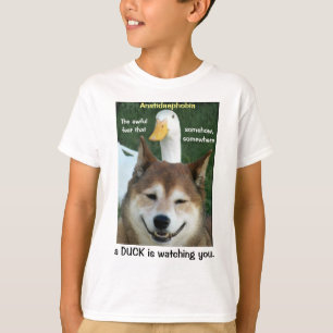 Duck Shiba Inu Dog Anatidaephobia Foto Funny Doge T-shirt