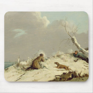 Duck Shooting in Winter (olie op canvas) Muismat