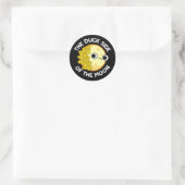 Duck Side of the Moon Astronomy Pun Dark BG Ronde Sticker (Tas)