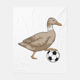Duck Soccer Player Soccer Fleece Deken
