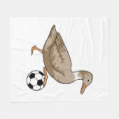 Duck Soccer Player Soccer Fleece Deken (Voorkant (Horizontaal))