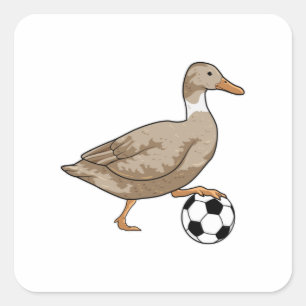 Duck Soccer Player Soccer Vierkante Sticker