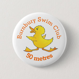 Duck swimming Button badge
