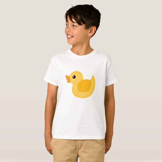 Duck T-shirt in geel en wit - Rubber Ducky (Voorkant volledig)