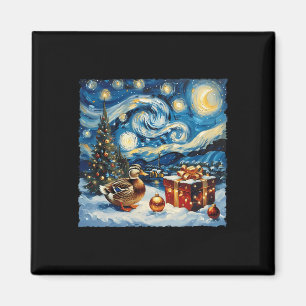 Duck Van Gogh Style Sterrennacht Kerstwinter Magneet