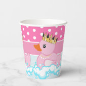 Duck van rubber (roze) Birthday Party Paper Cups Papieren Bekers (Achterkant)