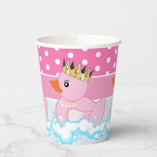 Duck van rubber (roze) Birthday Party Paper Cups Papieren Bekers (Links)