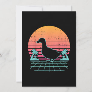 Duck Vaporwave Aestic 80s Boerderij Animal Farmer  Feestdagenkaart