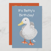 Duck verjaardag uitnodiging (Voorkant / Achterkant)