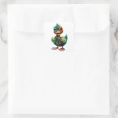 Duck. Vierkante Sticker (Tas)
