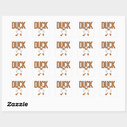 Duck Vierkante Sticker (Vel)