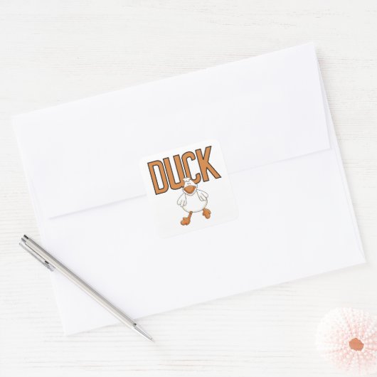 Duck Vierkante Sticker (Envelop)