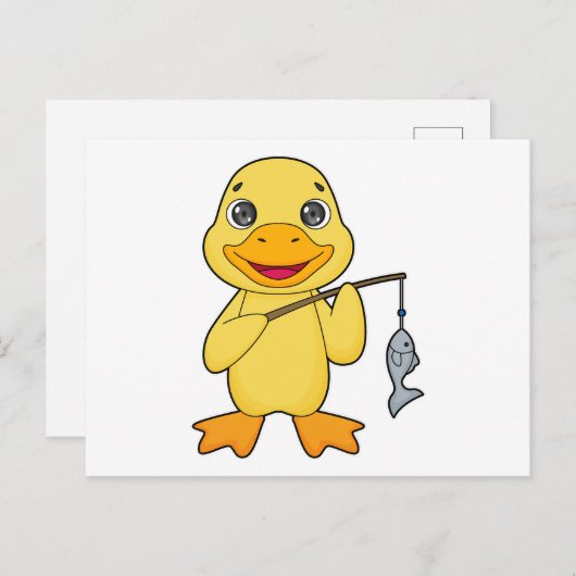 Duck Vist Fisher Finshing rod Briefkaart (Voorkant / Achterkant)