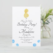 Duck Waterverf Paint First Birthday Party Rustic Kaart (Staand voorkant)